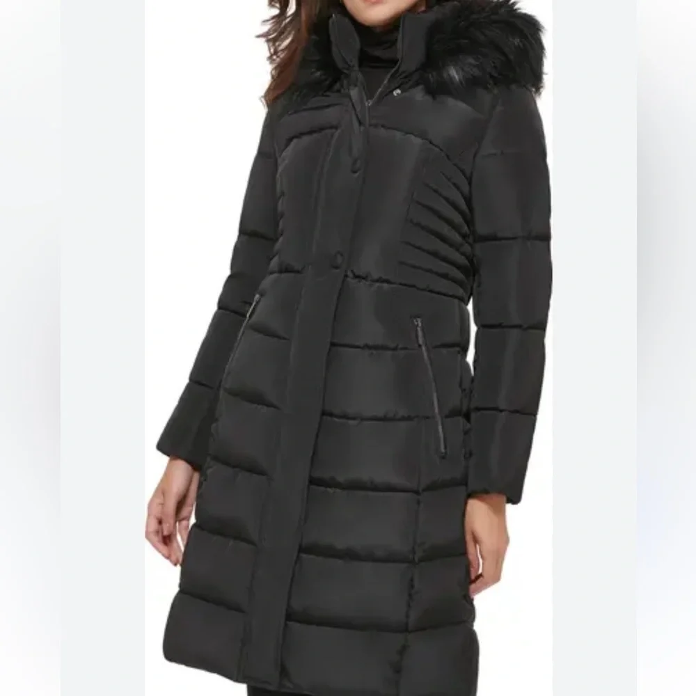 Kenneth Cole New York Women's Chevron Quilted Jacket - Black Size Large - Picture 10 of 10